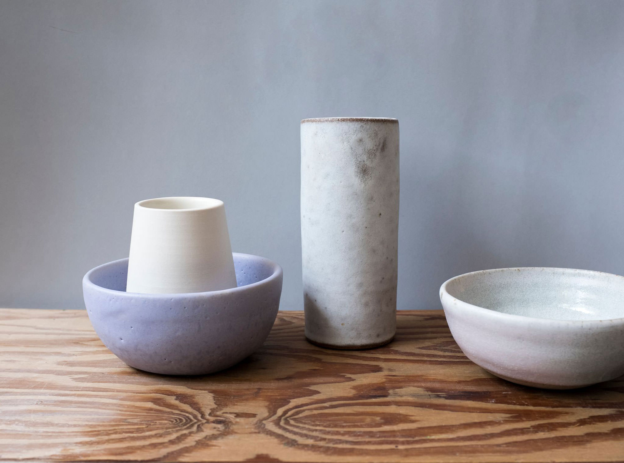 Wheel thrown ceramics (2020) Glazed stoneware and porcelain